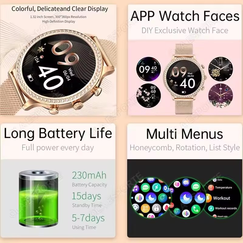 Elegant Ladies' Smartwatch Blu - Smartwatch Watches For Girls review and price