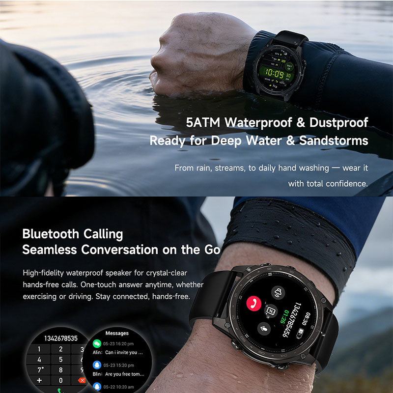 New 5ATM Waterproof Smart Watc - Altimeter Compass Watch review and price